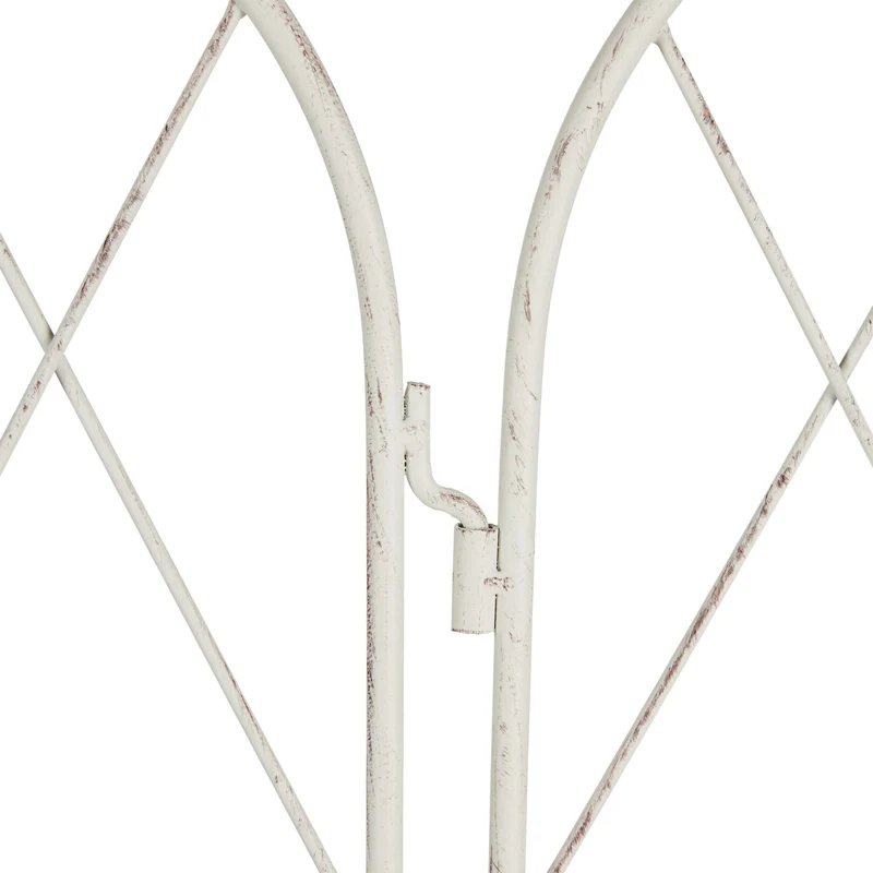 Lot de 3 tuteurs en acier blanc pour plantes grimpantes jardin design épuré 150 x 30 x 30 cm en métal blanc 13_0010566