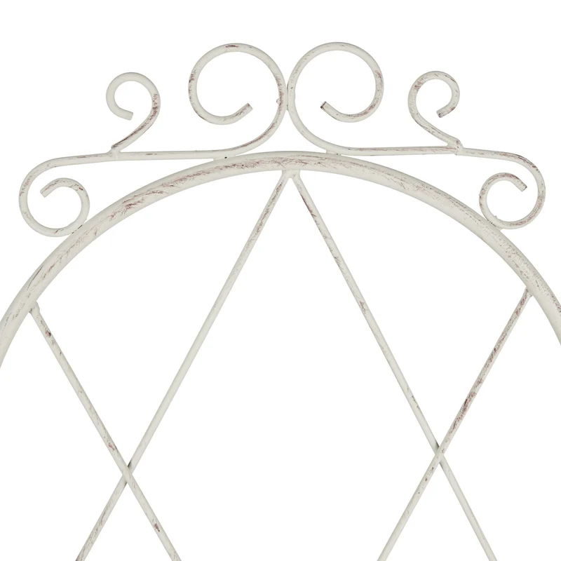Lot de 3 tuteurs en acier blanc pour plantes grimpantes jardin design épuré 150 x 30 x 30 cm en métal blanc 13_0010566