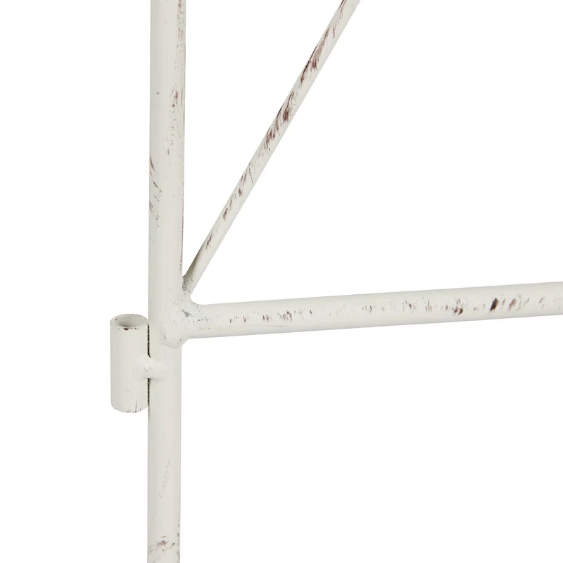 Lot de 3 tuteurs en acier blanc pour plantes grimpantes jardin design épuré 150 x 30 x 30 cm en métal blanc 13_0010566