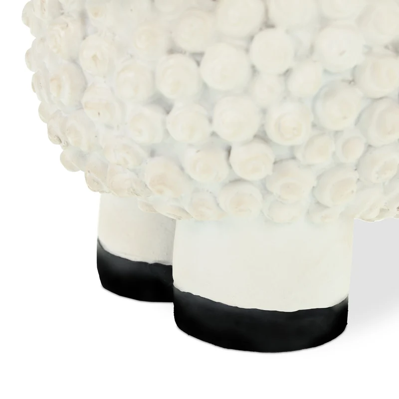 Figurine de jardin décorative en polyrésine souriant 16 x 21 x 12,5 cm en blanc 13_0011236