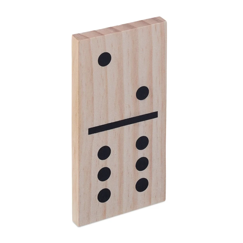 Lot de 28 dominos géants en bois pour jardin extérieur divertissement familial 30 x 15 x 5 cm en bois naturel 13_0011877
