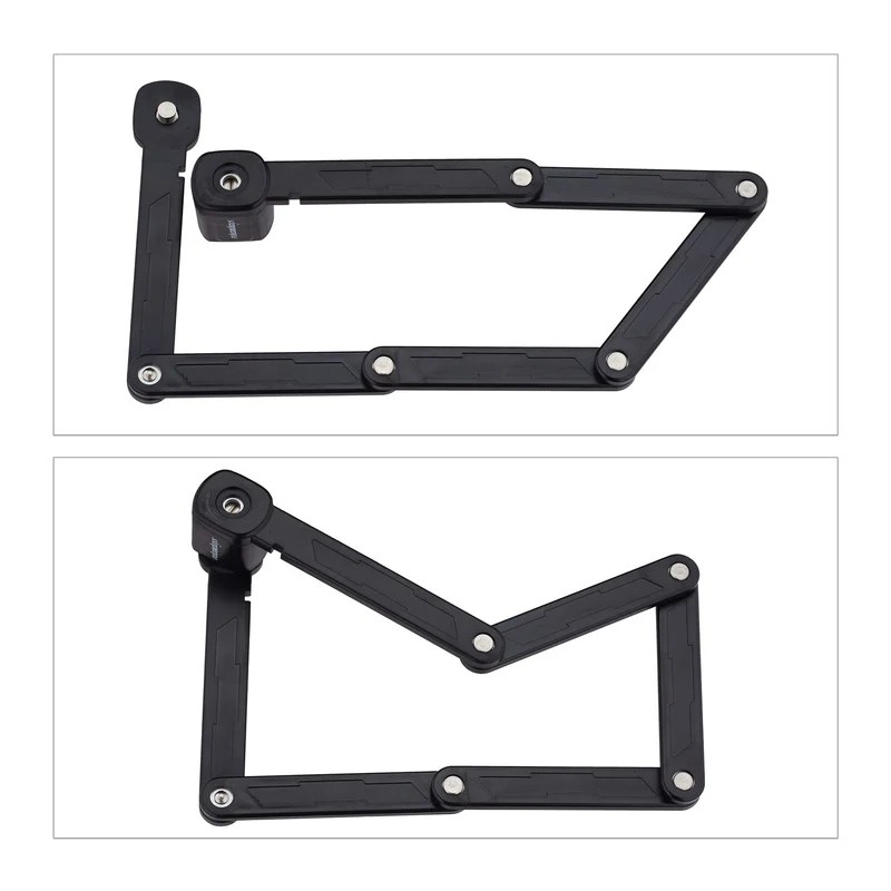 Antivol articulé pour vélo de course sécurisé 6 maillons en acier robuste avec support de transport en noir 13_0011773