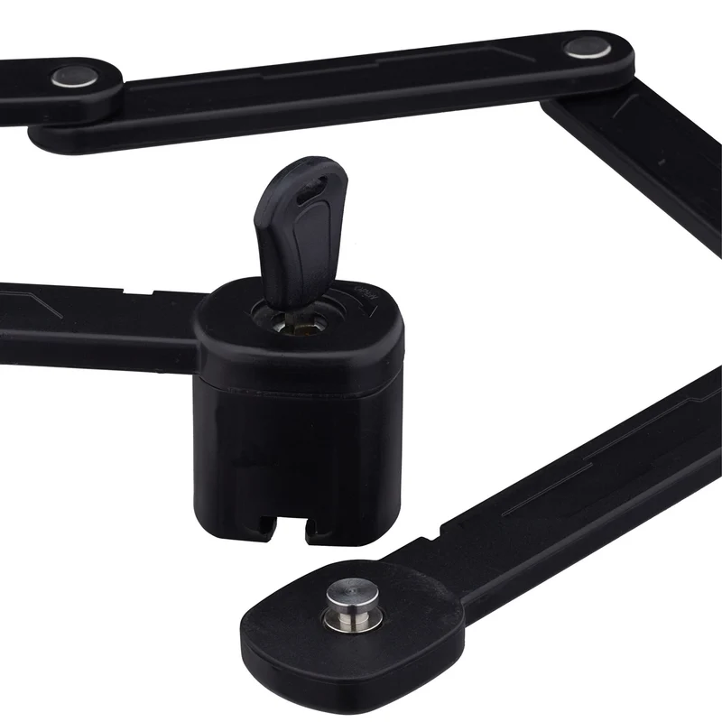 Antivol articulé pour vélo de course sécurisé 6 maillons en acier robuste avec support de transport en noir 13_0011773