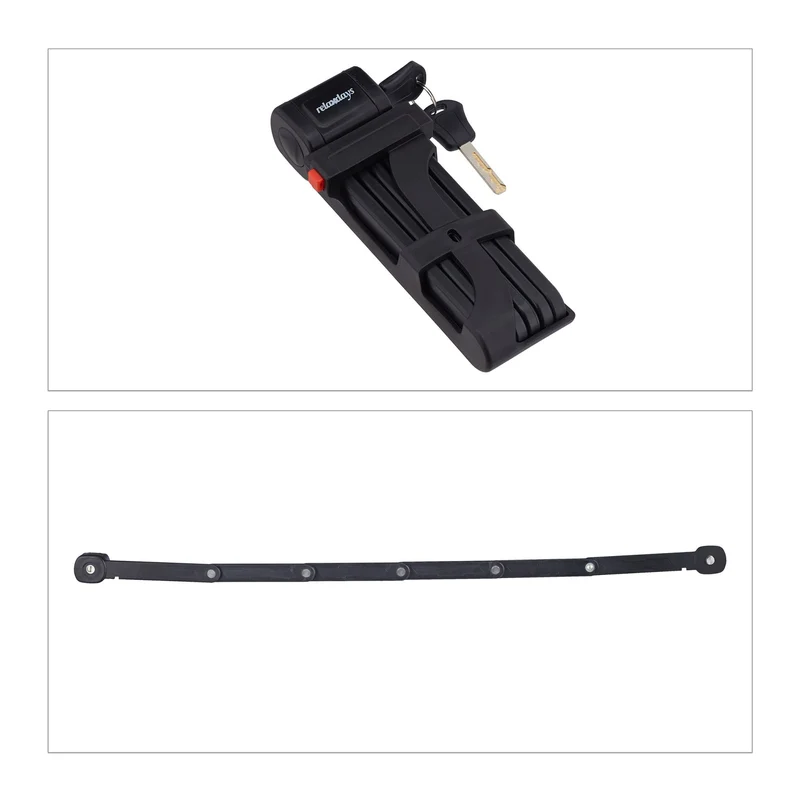 Antivol articulé pour vélo de course sécurisé 6 maillons en acier robuste avec support de transport en noir 13_0011773