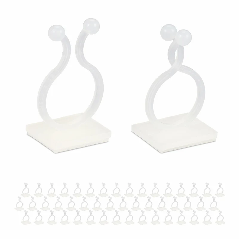 Lot de 240 attaches pour plantes grimpantes fixation facile design discret en plastique blanc 13_0015423