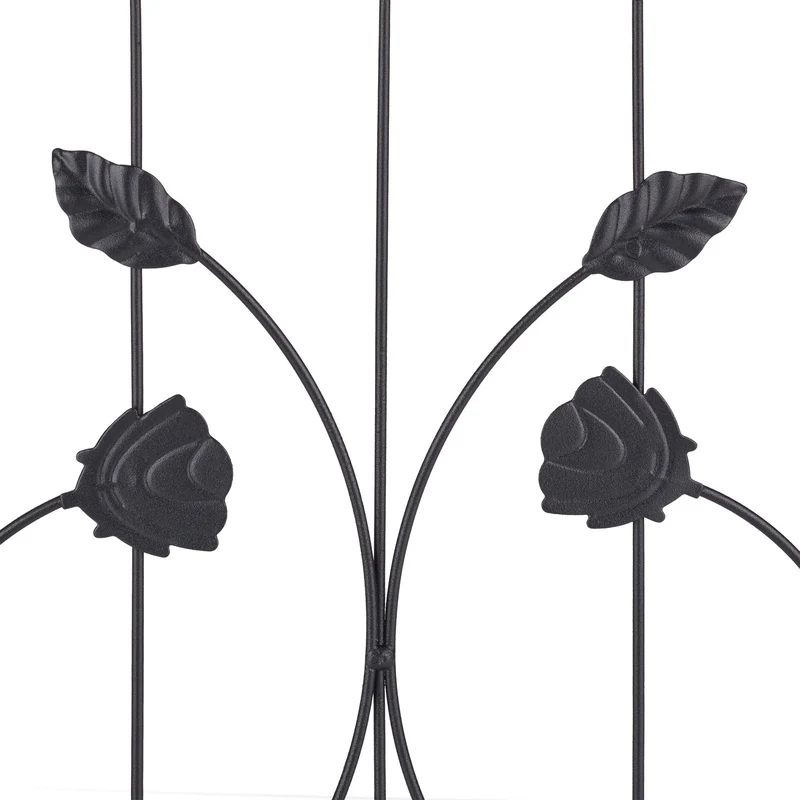 Lot de 4 bordures de jardin décoratives en métal noir 120 x 30 cm délimitation claire style sobre 13_0012508