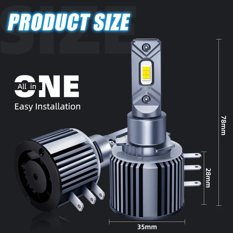 Kit 2 Ampoules LED H15 6000K 80W 25000LM