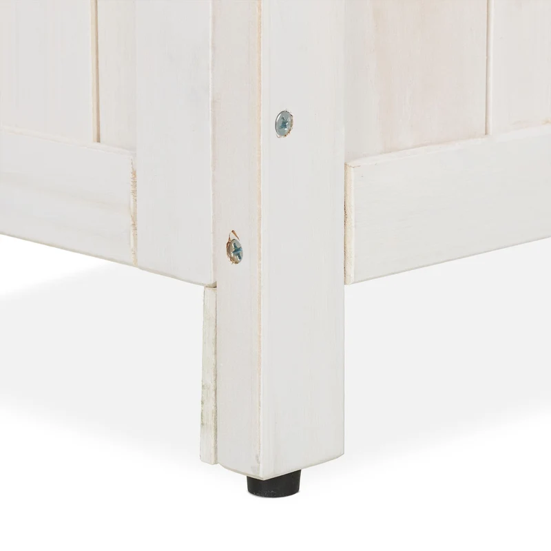 Jardinière avec brise-vue treillis 90 x 40 x 40 cm pour plantes grimpantes style moderne en bois blanc 13_0013873