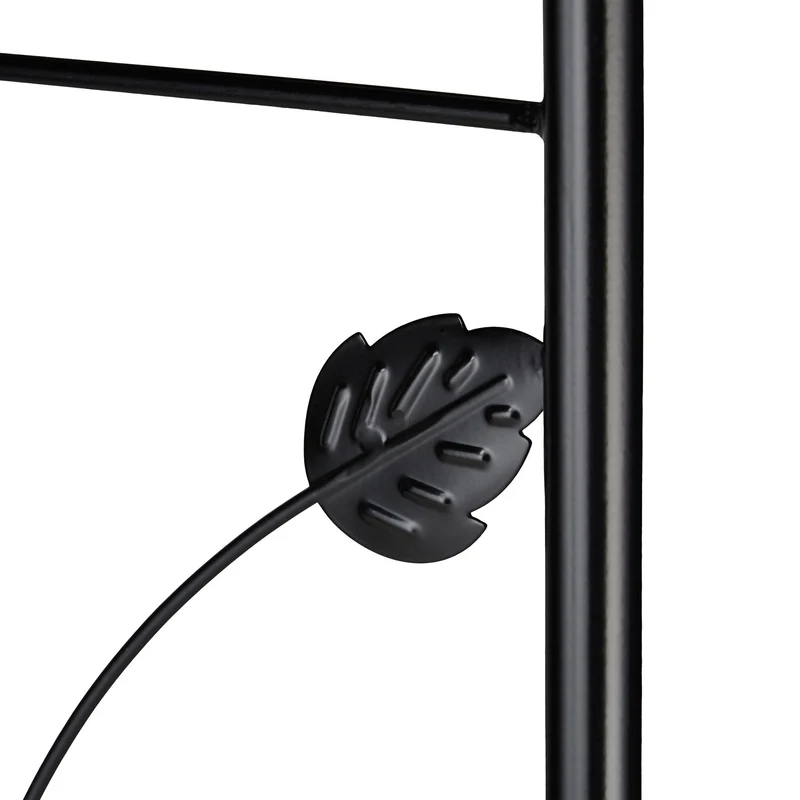 Arche à rosiers ornementée vintage jardin support pour plantes grimpantes 200 x 100 x 50 cm en métal noir 13_0012331