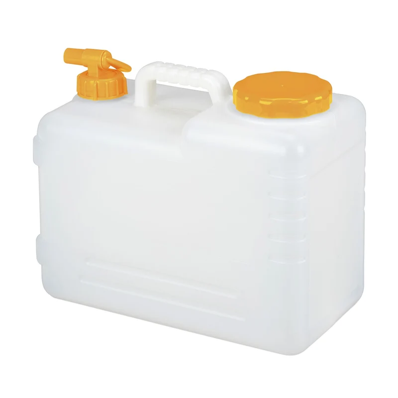 Bidon d'eau douce portable camping 38 x 22 x 39 cm avec robinet rotatif pratique en plastique blanc 13_0010601