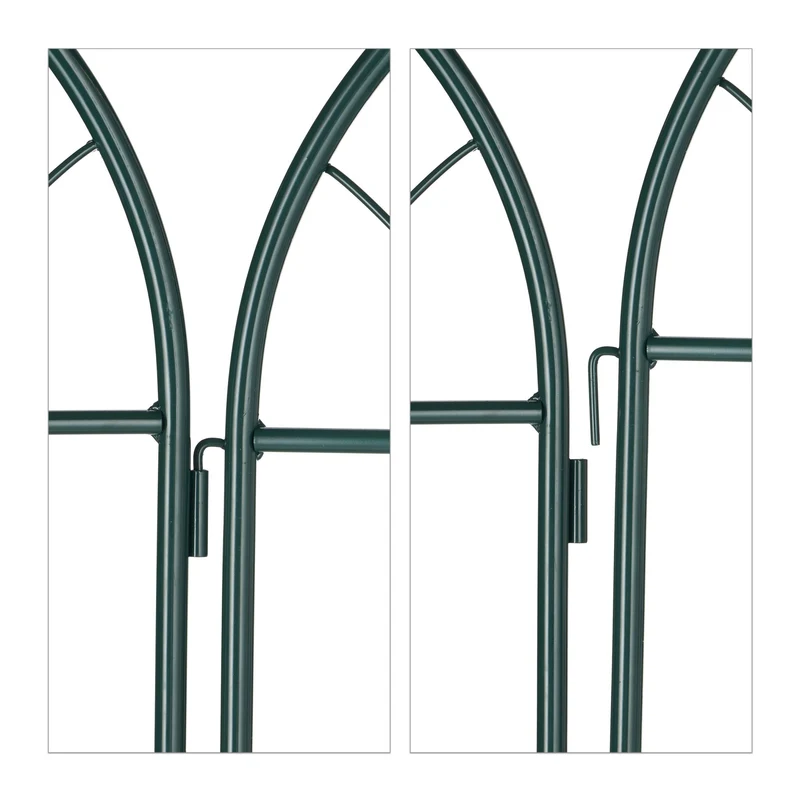 Lot de 2 tuteurs à tomates design vintage jardin 90 x 30 x 150 cm en métal vert 13_0012031