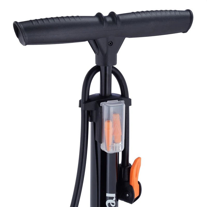 Pompe à vélo avec manomètre adaptable 3 adaptateurs 25 x 20 x 30 cm en métal noir 13_0011767