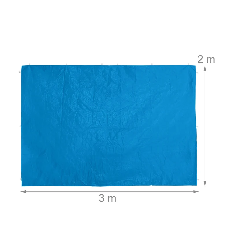 Lot de 2 parois latérales abri jardin 150 x 200 cm protection solaire vent intime en PE bleu 13_0010635