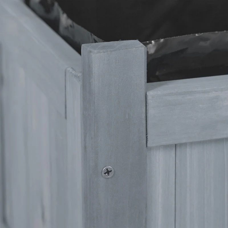 Jardinière avec treillis brise-vue extérieur balcon terrasse 80 x 30 x 150 cm en bois lasuré gris 13_0013872
