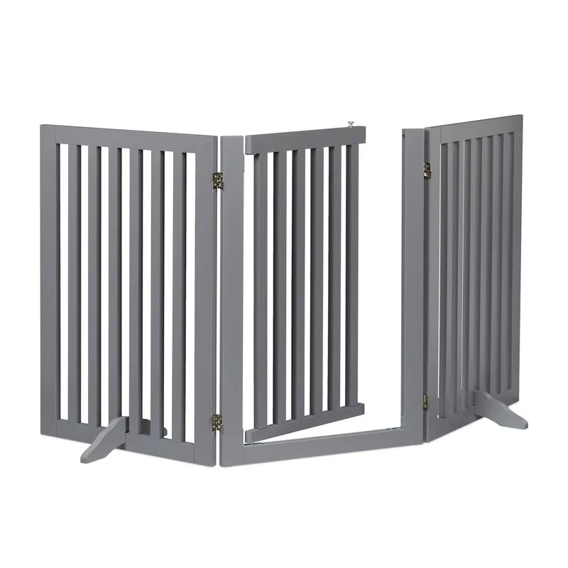 Barrière de sécurité réglable pour animaux domestiques 70 x 60 cm facile à installer en métal gris 13_0011437