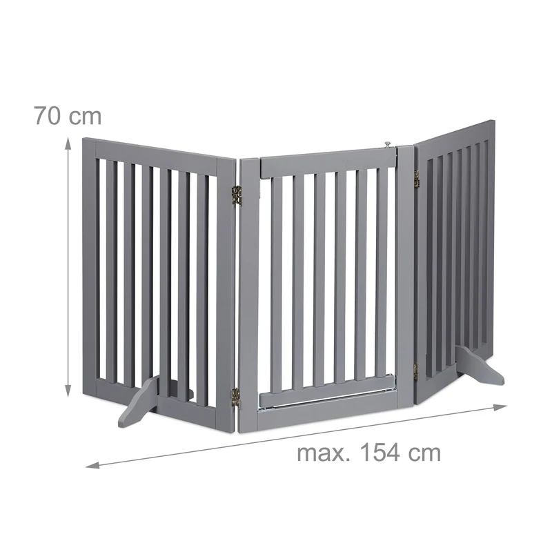 Barrière de sécurité réglable pour animaux domestiques 70 x 60 cm facile à installer en métal gris 13_0011437