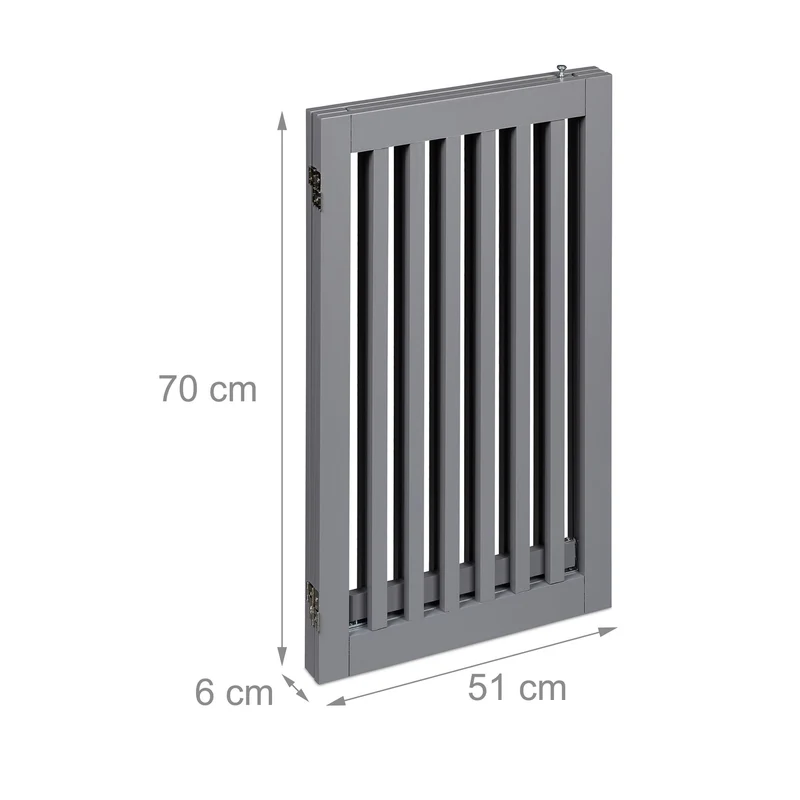 Barrière de sécurité réglable pour animaux domestiques 70 x 60 cm facile à installer en métal gris 13_0011437