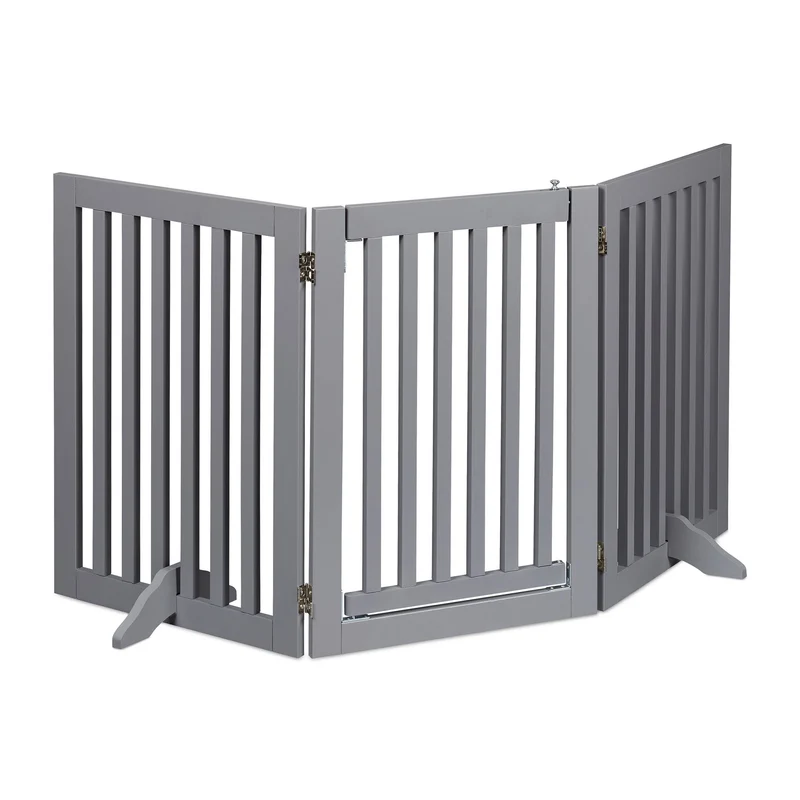 Barrière de sécurité réglable pour animaux domestiques 70 x 60 cm facile à installer en métal gris 13_0011437