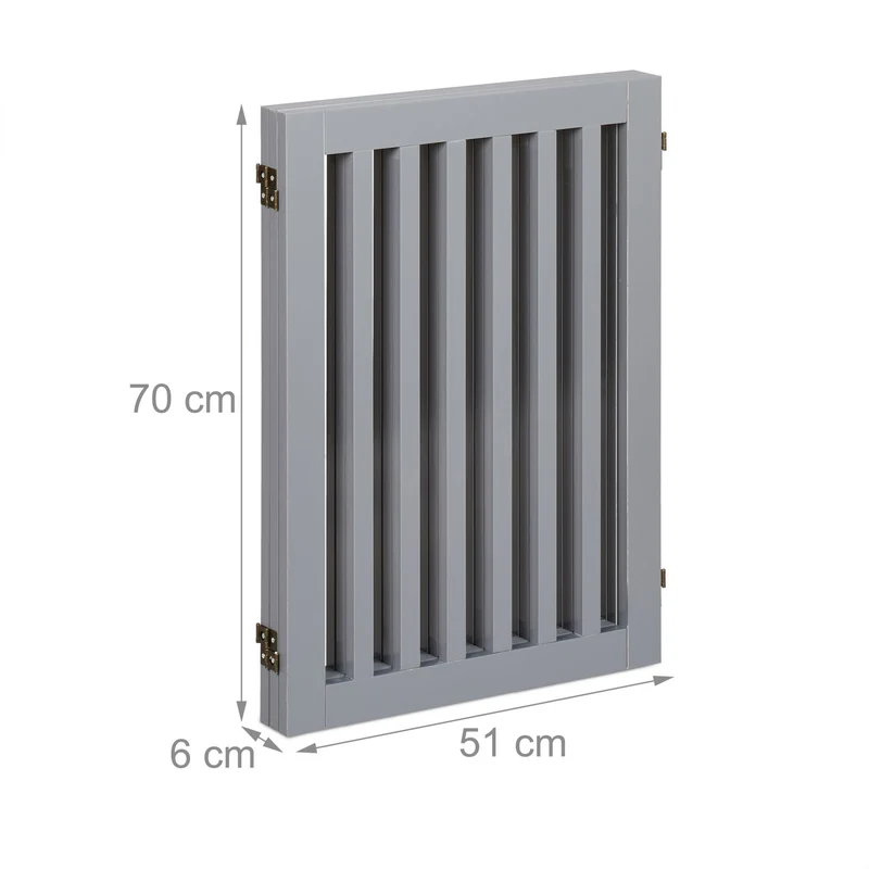 Barrière de sécurité réglable pour chien 70 x 51 x 2 cm protection escalier cheminée en MDF gris 13_0010798