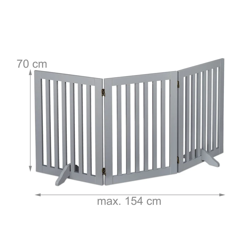 Barrière de sécurité réglable pour chien 70 x 51 x 2 cm protection escalier cheminée en MDF gris 13_0010798