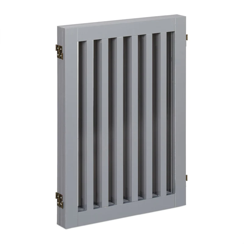 Barrière de sécurité réglable pour chien 70 x 51 x 2 cm protection escalier cheminée en MDF gris 13_0010798