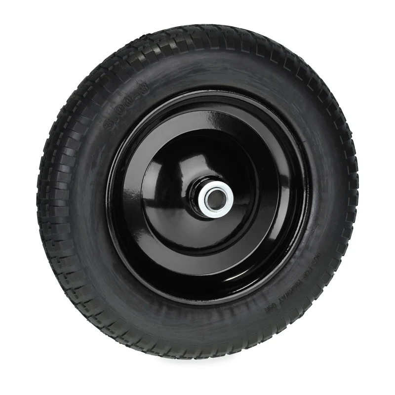 Roue de brouette increvable 3.00-8 confort de conduite optimale maniabilité renforcée en caoutchouc noir 13_0012280