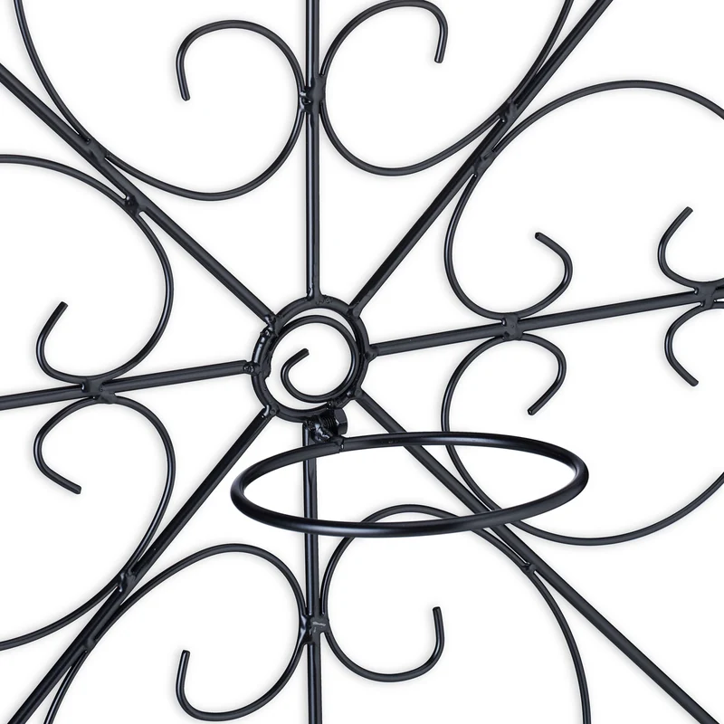 Porte-plantes mural décoratif pour 3 pots forme de fenêtre 60 x 30 x 10 cm en métal noir 13_0012478