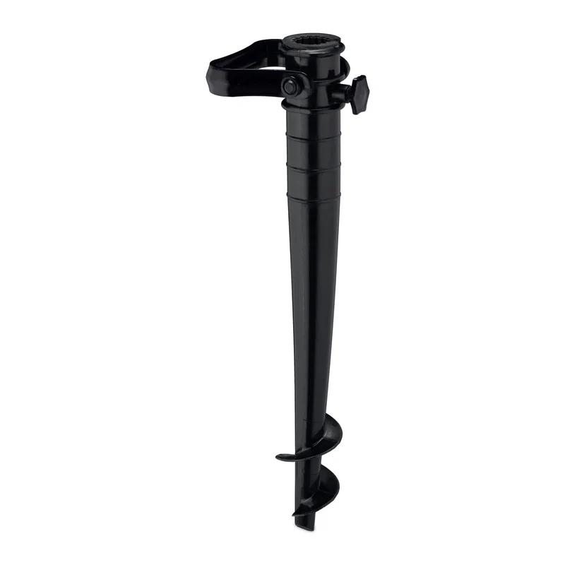 Pied de parasol à visser léger solide jardin terrasse camping plage 25 x 25 x 20 cm en plastique noir 13_0012000