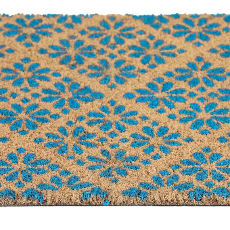 Paillasson décoratif antidérapant intérieur extérieur 60 x 40 cm en coco marron 13_0011387