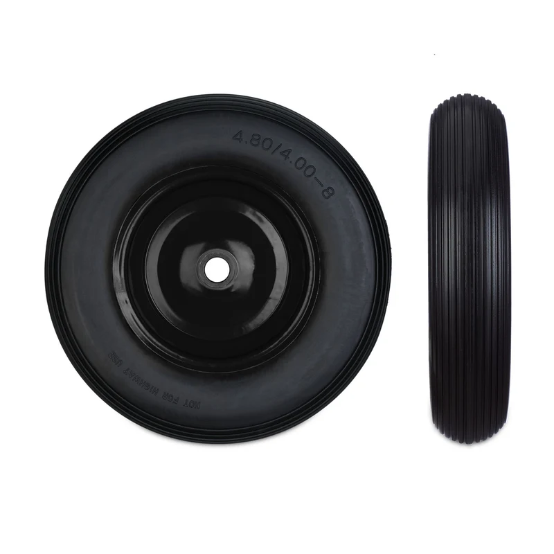Roue de brouette increvable 39 x 9 cm capacité 100 kg transport confortable en caoutchouc noir 13_0009145