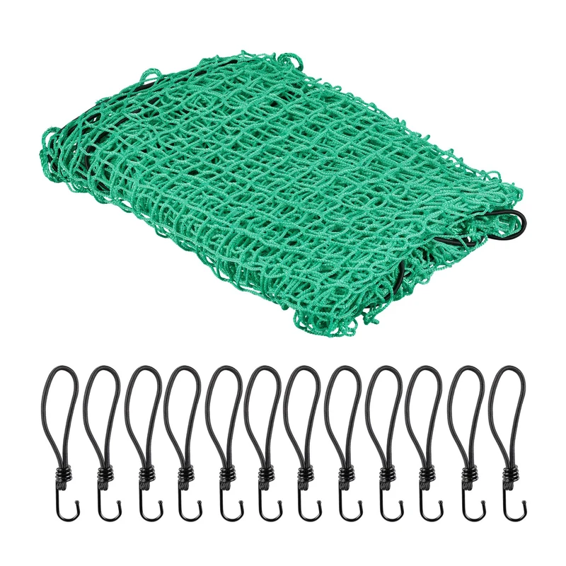 Lot de 1 filet de remorque de protection sécurisé 3 x 4 m installation rapide en plastique vert 13_0012542
