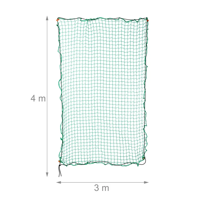 Lot de 1 filet de remorque de protection sécurisé 3 x 4 m installation rapide en plastique vert 13_0012542