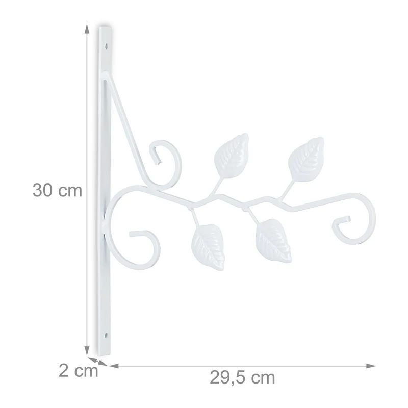 Lot de 2 crochets de suspension muraux originaux jardin 35 x 10 x 15 cm en fer noir 13_0012246