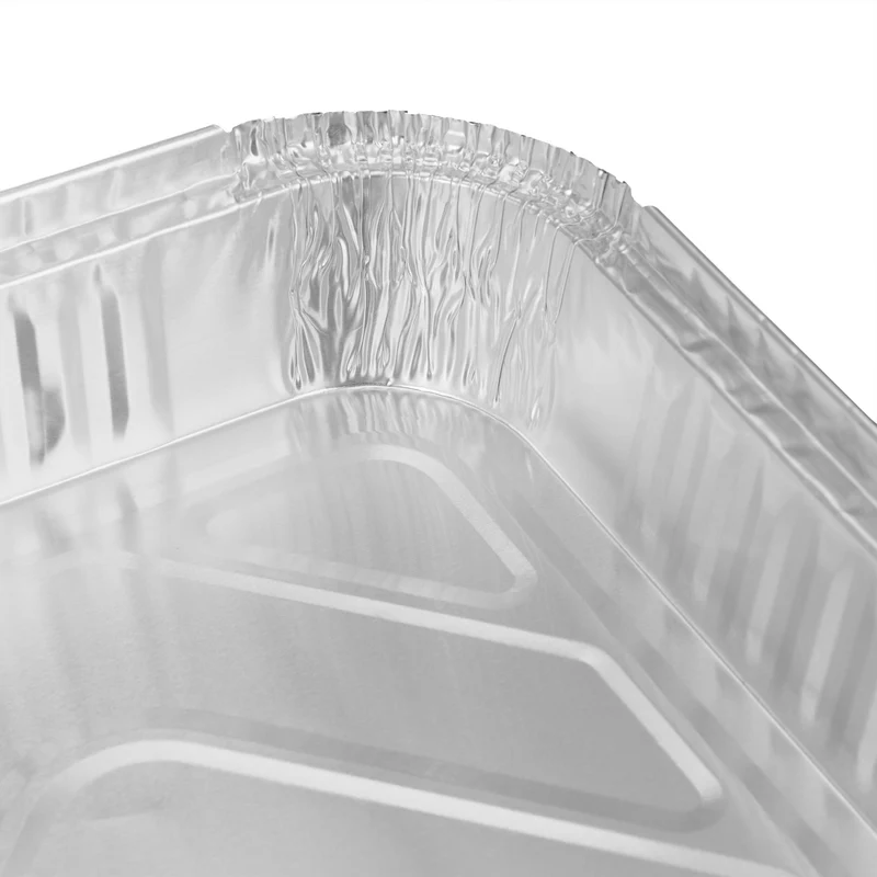 Lot de 25 barquettes alimentaires pratiques pour grillades 25 x 20 x 6 cm en aluminium argenté 13_0012908