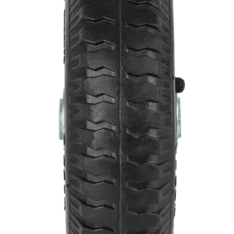 Lot de 2 roues de brouette pneumatiques 2.50-4 surface profilée confort de conduite en acier argenté 13_0012286