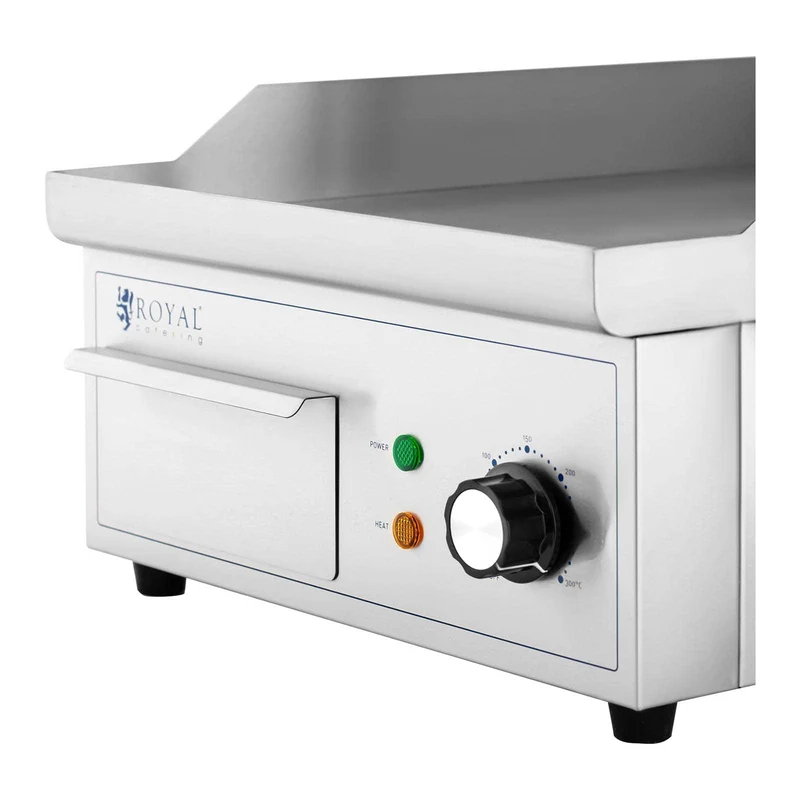 Plancha électrique professionnelle plaque de cuisson 2 000 watts grill (360 x 380 mm, plaque lisse et rainurée en fer) 14_0004063