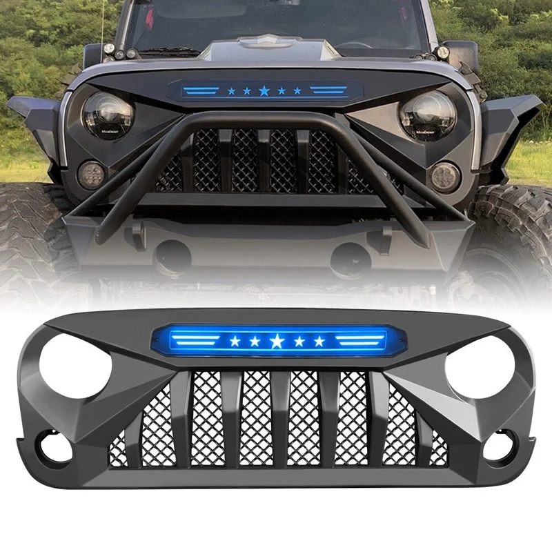 Calandre LED Noir Mat Jeep Wrangler JK
