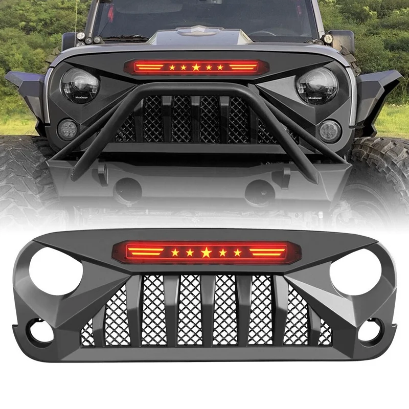 Calandre LED Noir Mat Jeep Wrangler JK