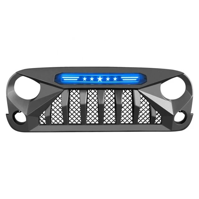 Calandre LED Noir Mat Jeep Wrangler JL 2017-2021
