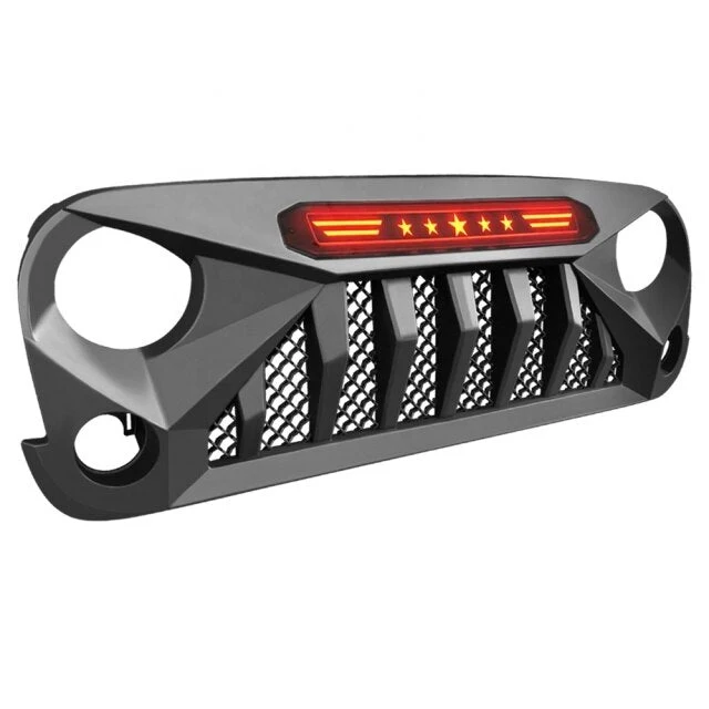 Calandre LED Noir Mat Jeep Wrangler JL 2017-2021