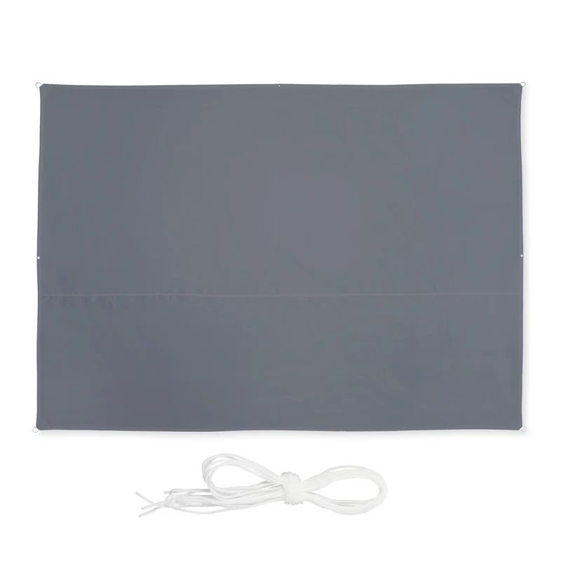 Voile d'ombrage rectangulaire 250 x 350 cm protection UV durable style extérieur en polyester gris 13_0010494