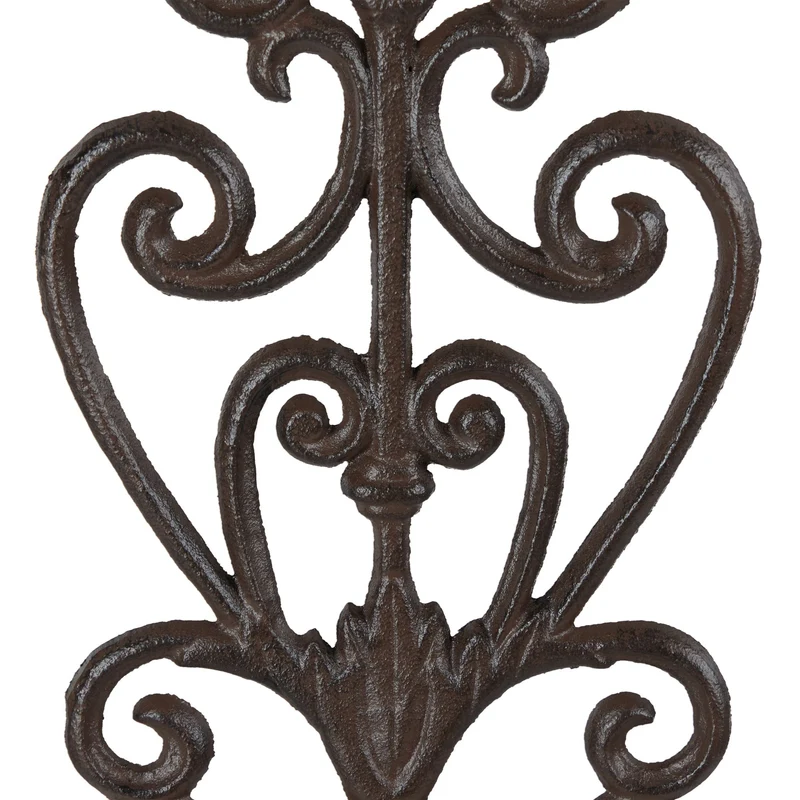 Support de fleurs mural antique style décoratif extérieur 30 x 20 x 20 cm en fonte noir 13_0011667