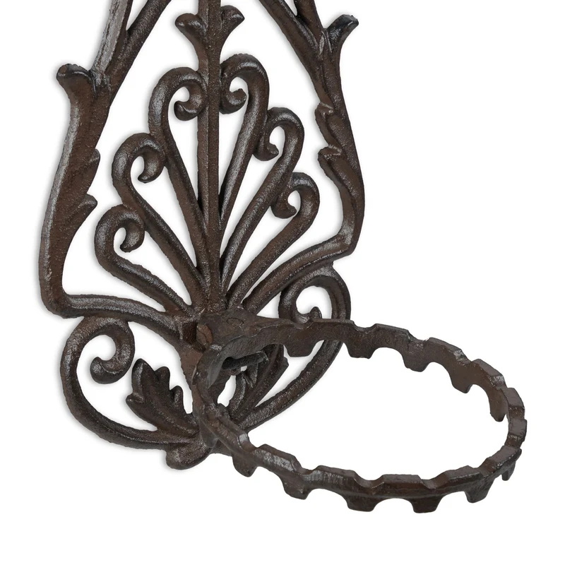 Support de fleurs mural antique style décoratif extérieur 30 x 20 x 20 cm en fonte noir 13_0011667