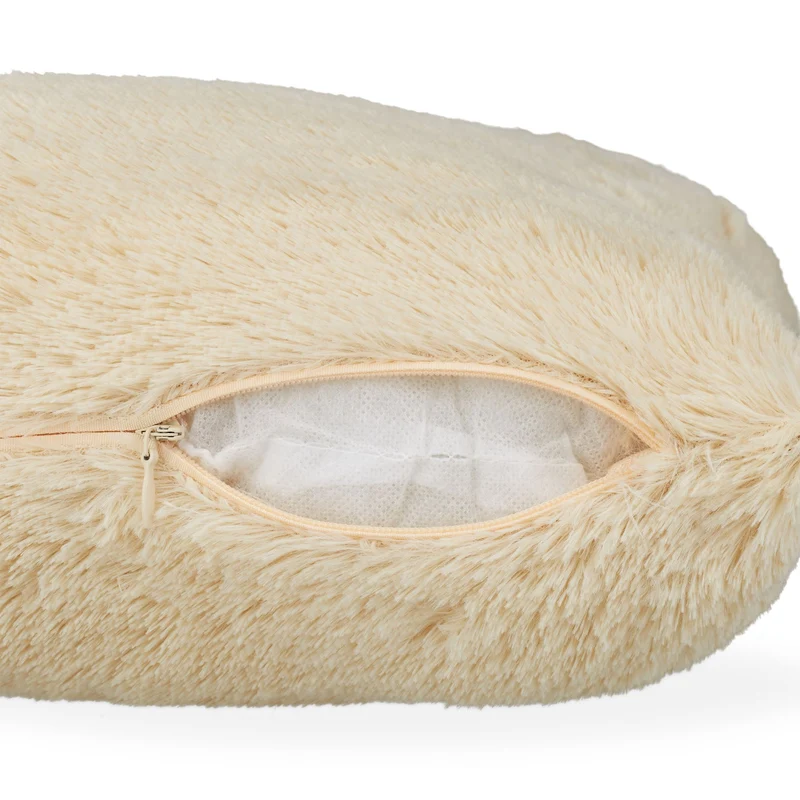 Lot de 2 coussins décoratifs agréable et moelleux salon chambre 35 x 40 x 12 cm en polyester beige 13_0009181