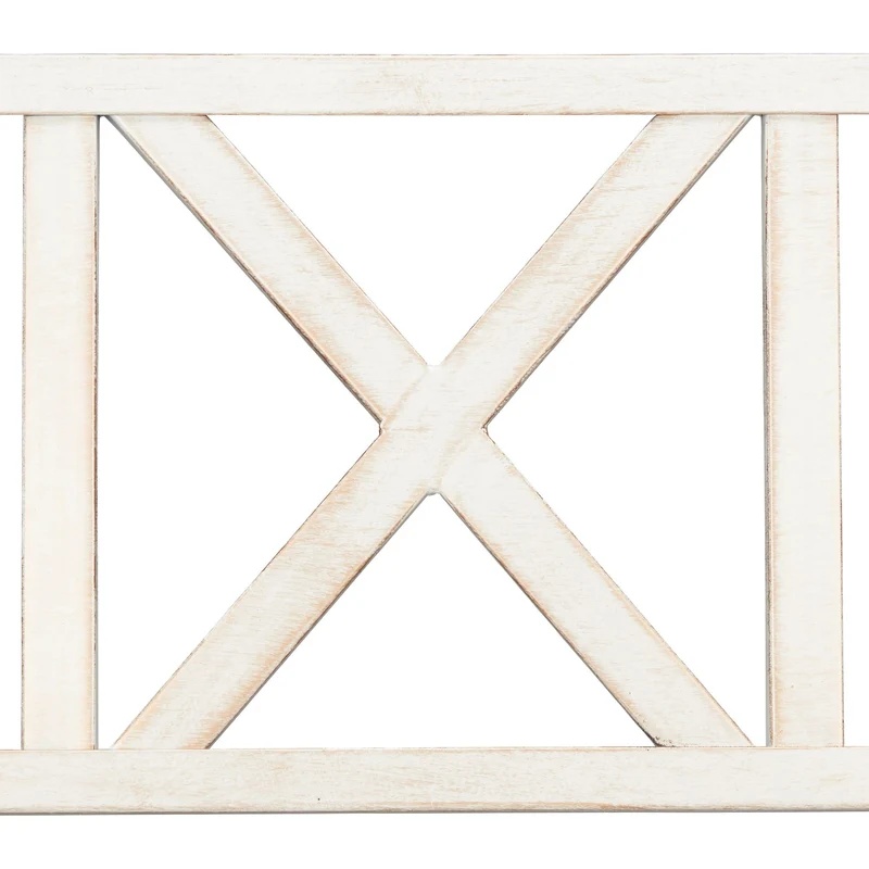 Banc de jardin robuste design rustique 127 x 63 x 80,5 cm confortable deux places en acier blanc 13_0010514