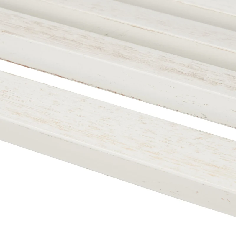 Banc de jardin robuste design rustique 127 x 63 x 80,5 cm confortable deux places en acier blanc 13_0010514