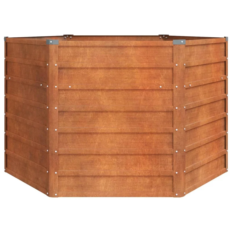 Jardinière bac lit surélevé plantes fleurs terrasse jardin de jardin rouillé 129 x 129 x 77 cm acier corten marron 02_0039861