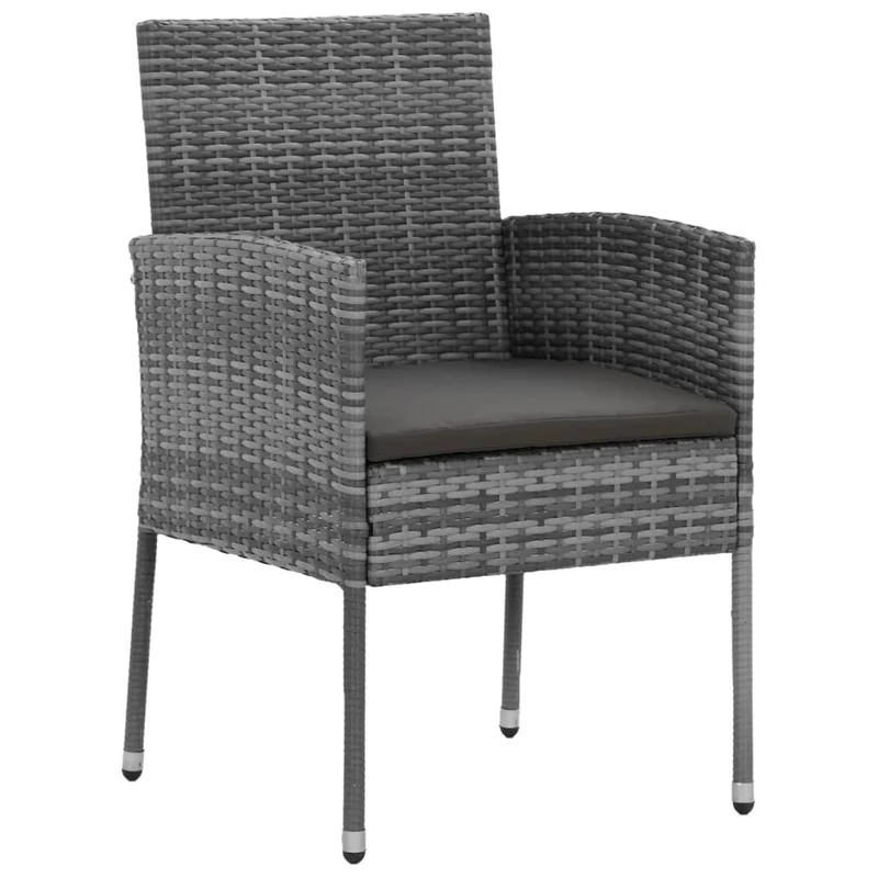 Mobilier à dîner d'extérieur 5 pièces résine tressée gris 02_0014665
