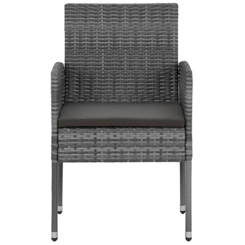 Mobilier à dîner d'extérieur 5 pièces résine tressée gris 02_0014665