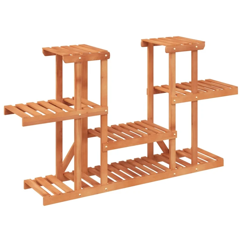 Support à fleurs meuble plante 110 x 25 x 73 cm bois massif de sapin marron 02_0045198